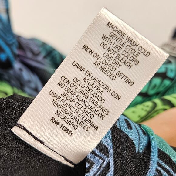 HALO Short Sleeve Romper SIze Medium Deep Plunge V Neck Wrap Style TIe - Picture 9 of 10